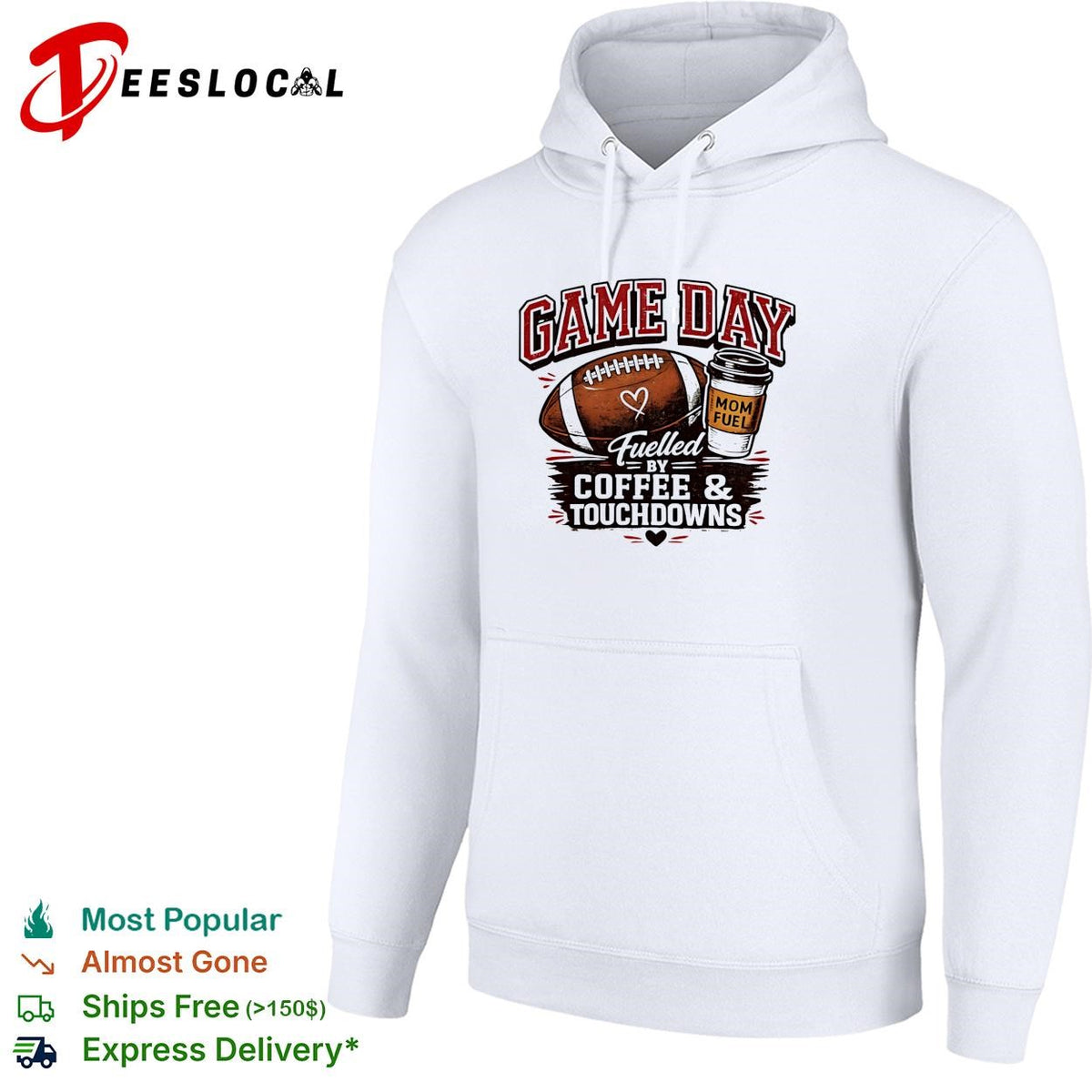 Game day fuelled by coffee and touchdowns mom fuel football shirt
