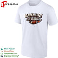 Game day is my love language football helmet and heart bold text graphic shirt