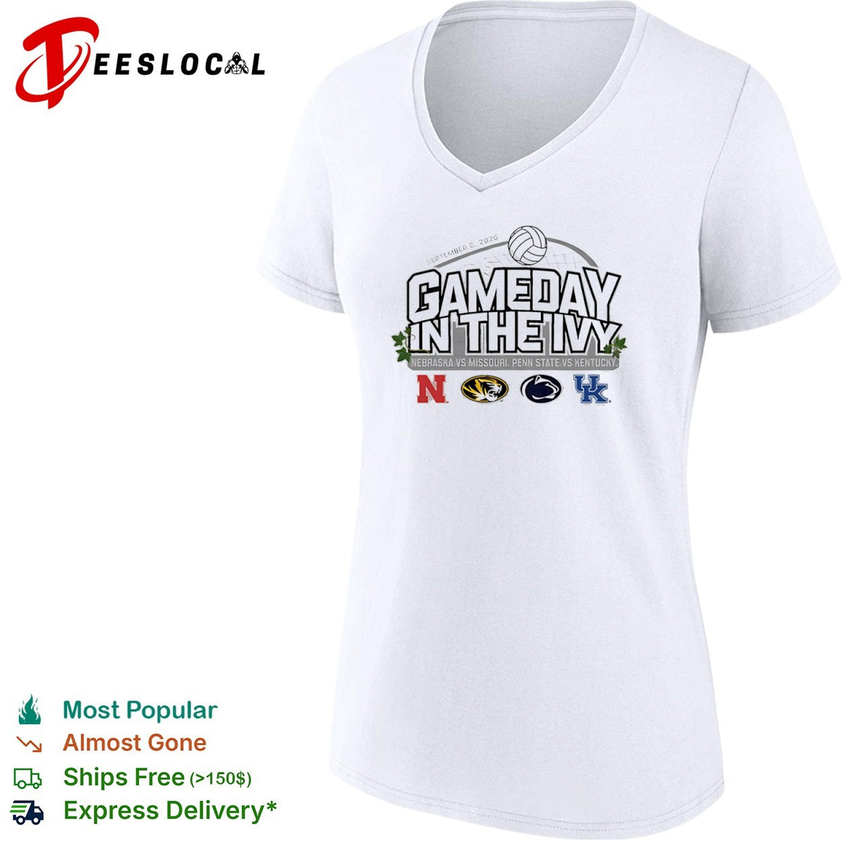 Gameday in the Ivy Nebraska Missouri Penn State Kentucky volleyball net September 6 2026 shirt