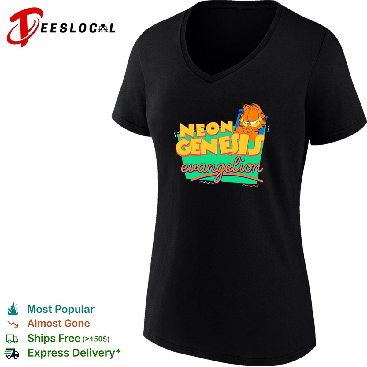 Garfield Neon Genesis Evangelion Mashup shirt