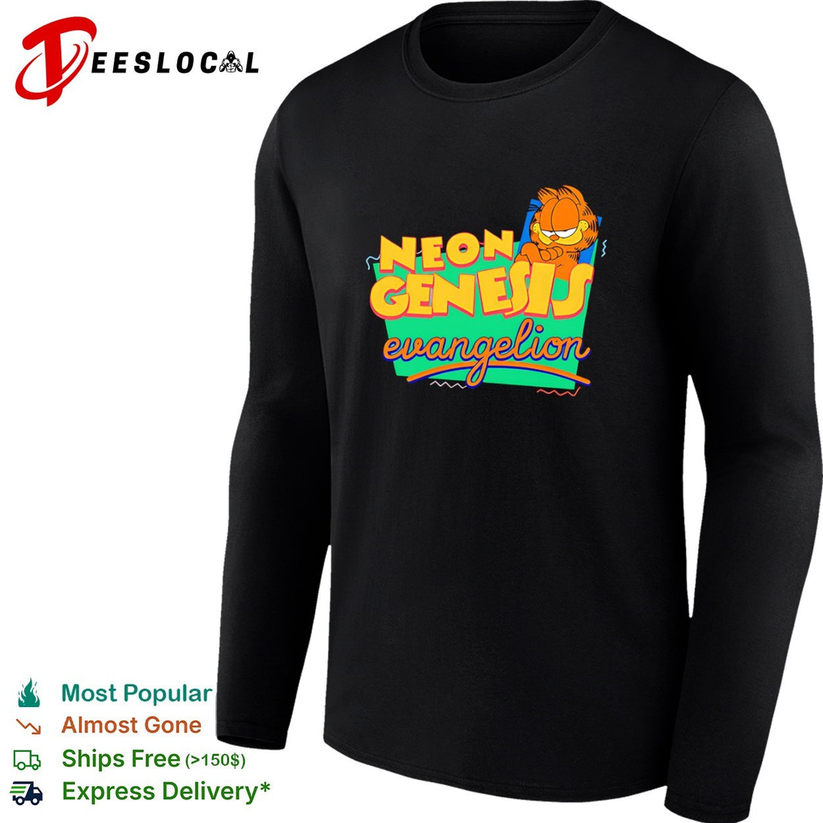 Garfield Neon Genesis Evangelion Mashup shirt