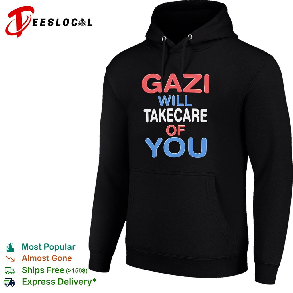 Gazi will take care of you bold stacked patriotic text shirt