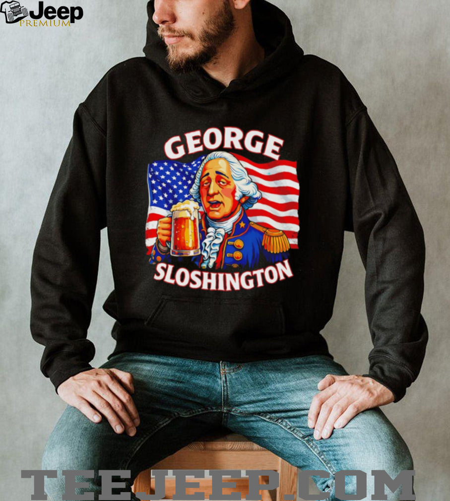 George Sloshington Funny George Washington Beer Drinking T Shirt
