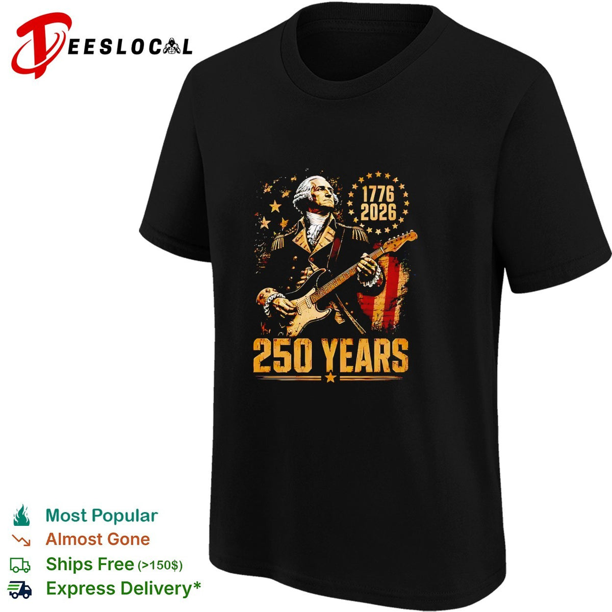 George Washington 1776 2026 250 Years United States Independence Patriotic shirt