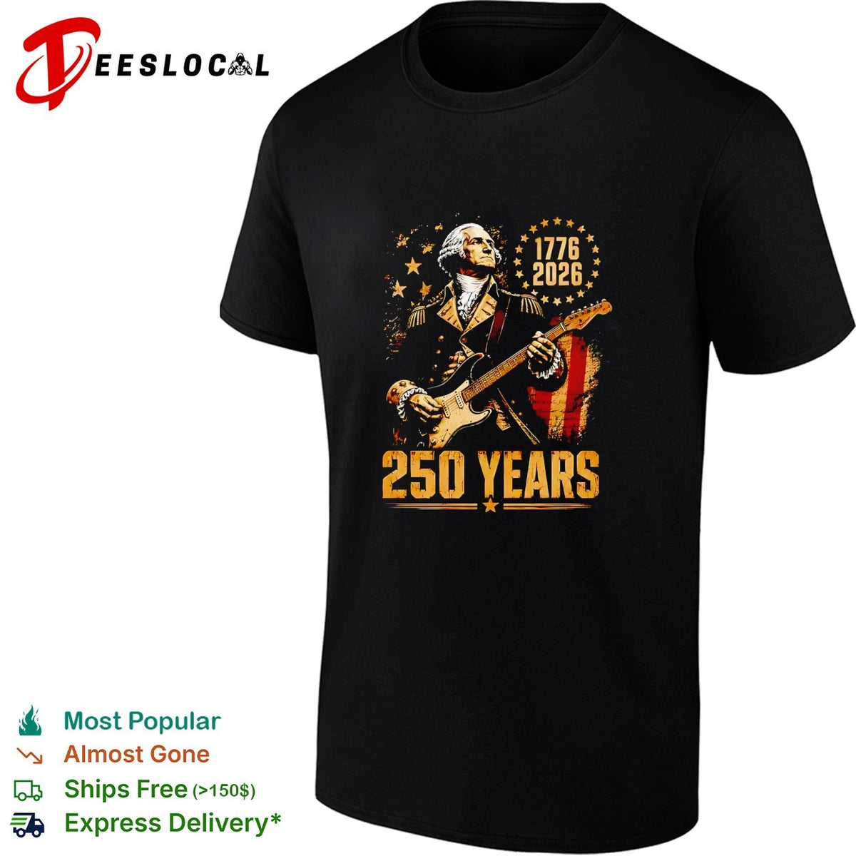 George Washington 1776 2026 250 Years United States Independence Patriotic shirt