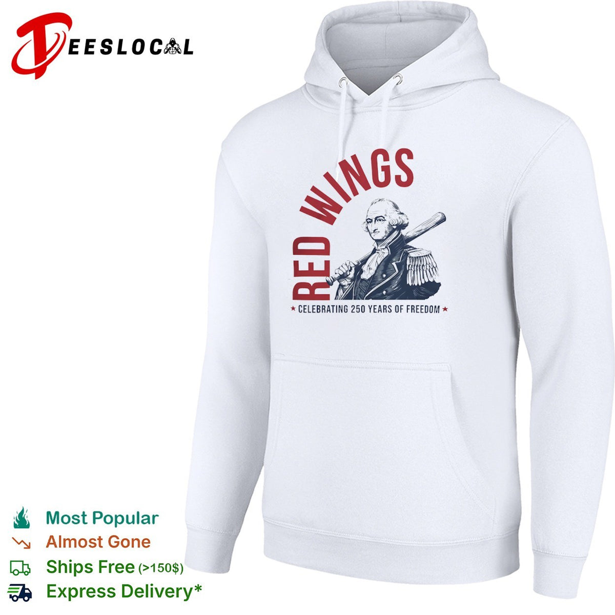 George Washington Red Wings Celebrating 250 Years of Freedom baseball shirt