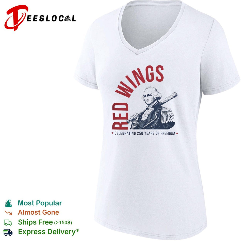 George Washington Red Wings Celebrating 250 Years of Freedom baseball shirt