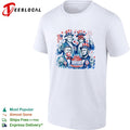 George Washington founding fathers USA 250 anniversary fireworks and birday cake shirt