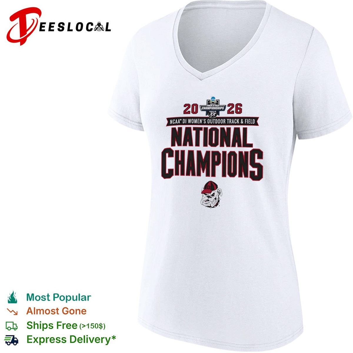 Georgia Bulldogs 2026 NCAA DI Women’s Outdoor Track and Field National Champions shirt