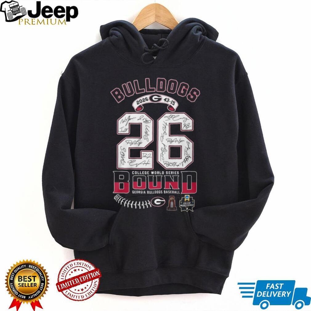Georgia Bulldogs Baseball College World Series 2026 Bound Team Autograph Edition Shirt