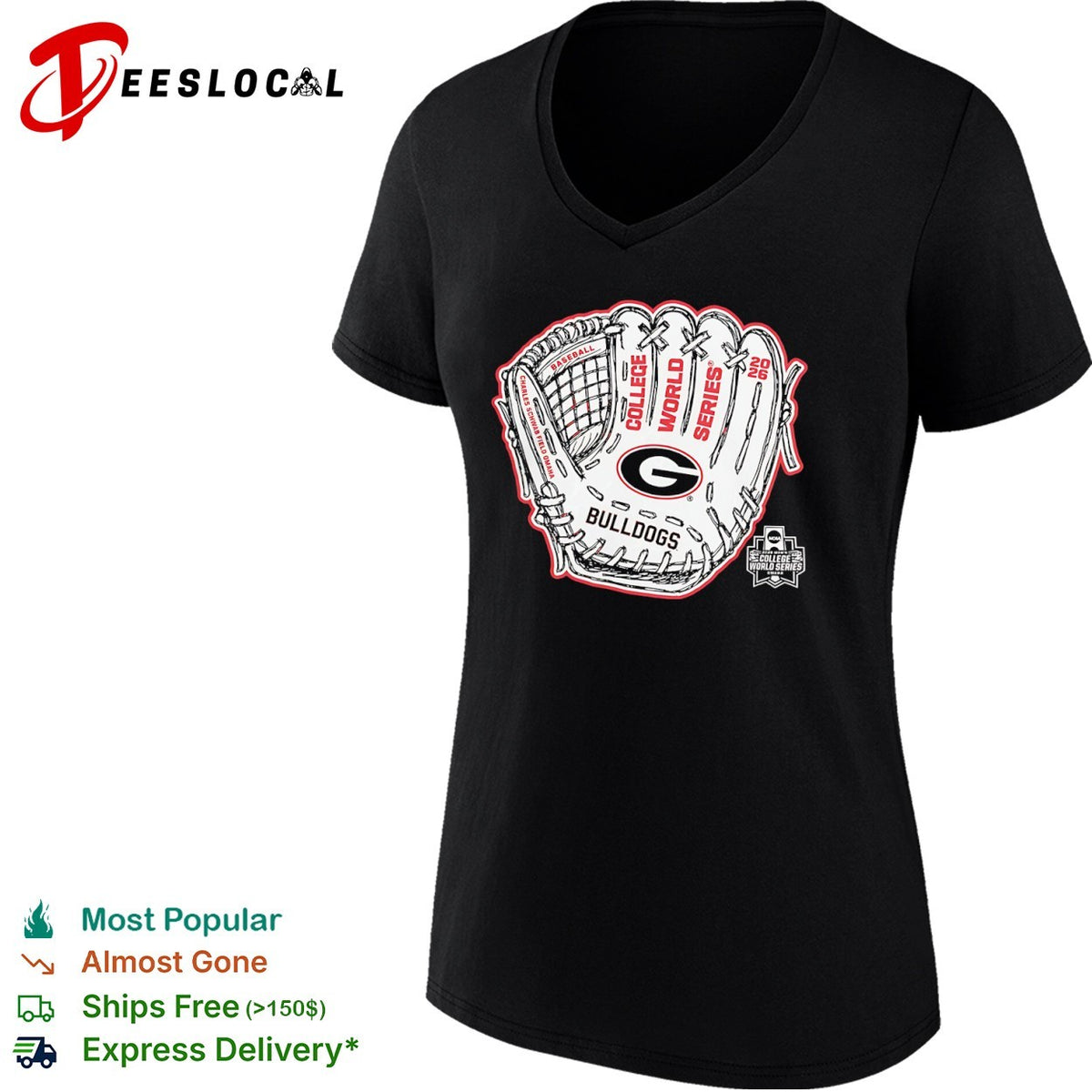 Georgia Bulldogs Baseball College World Series 2026 Charles Schwab Field Omaha shirt