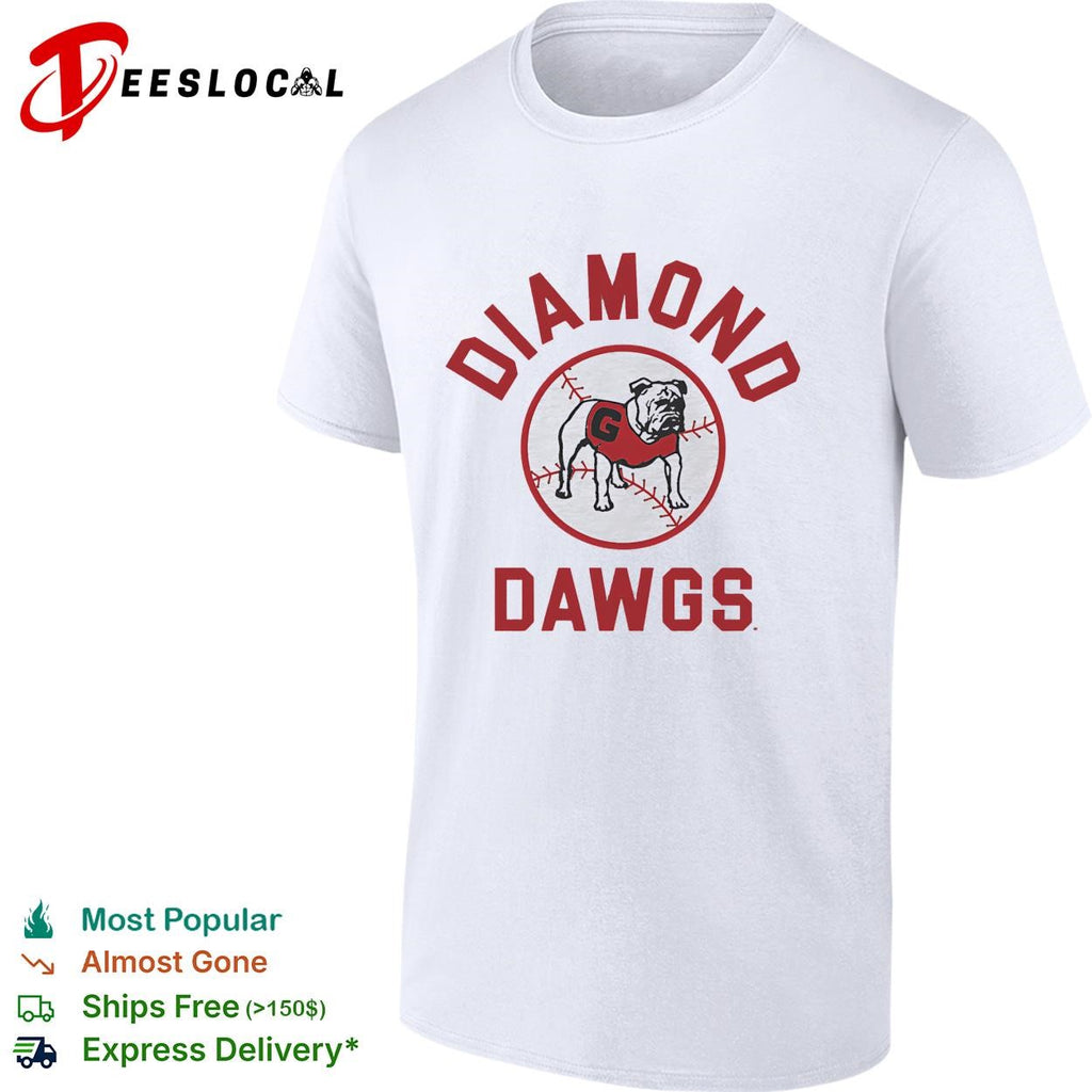 Georgia Bulldogs Diamond Dawgs baseball circle logo shirt