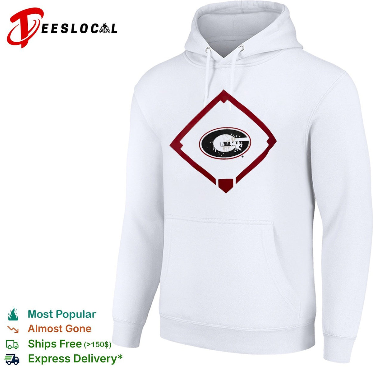 Georgia Bulldogs Logo with Baseball Diamond Field shirt