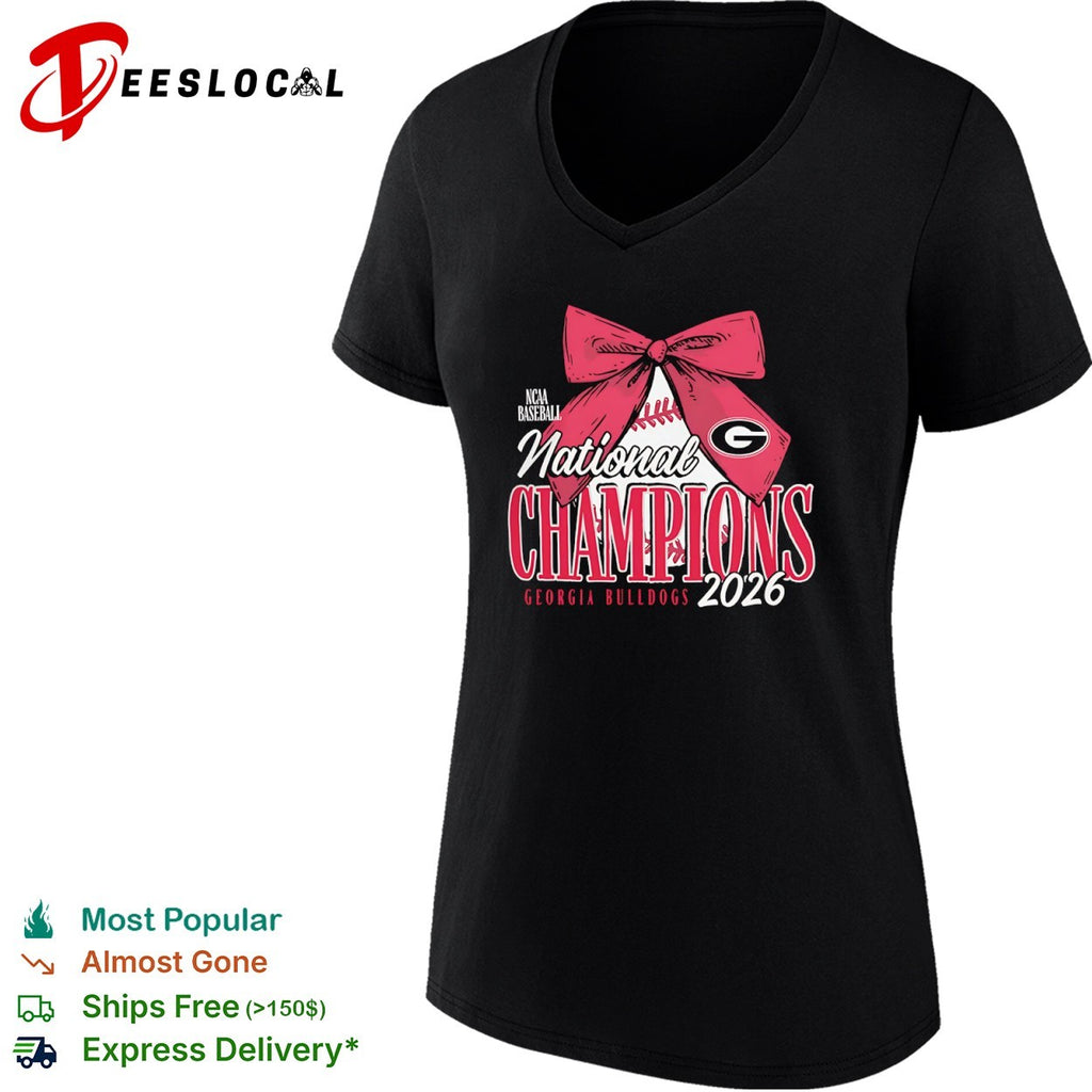 Georgia Bulldogs NCAA Baseball National Champions 2026 Bow Logo shirt