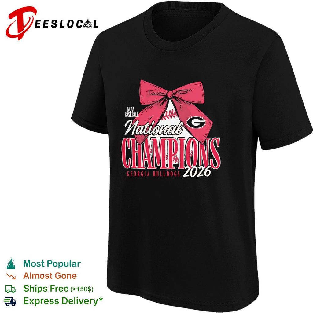 Georgia Bulldogs NCAA Baseball National Champions 2026 Bow Logo shirt