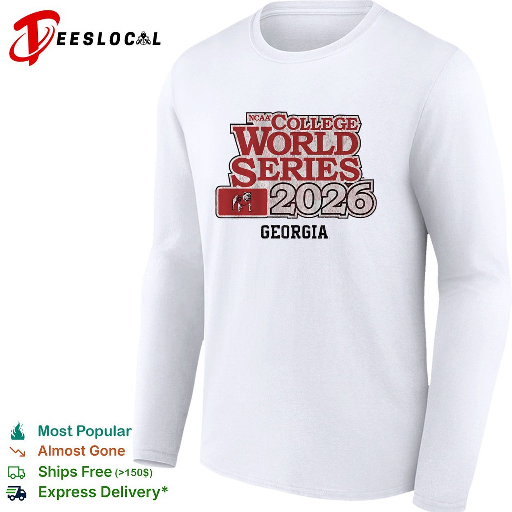 Georgia Bulldogs NCAA College World Series 2026 Official Logo Text Design shirt
