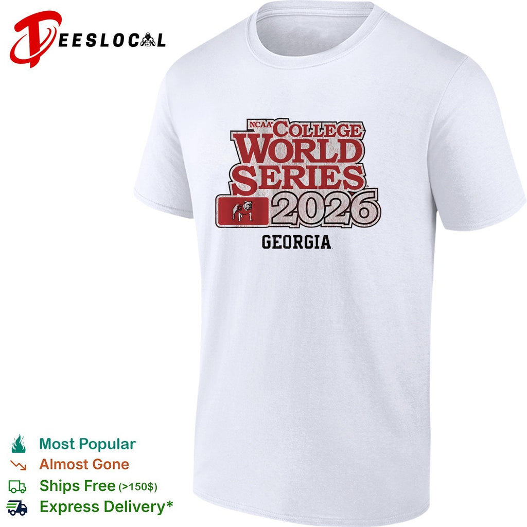 Georgia Bulldogs NCAA College World Series 2026 Official Logo Text Design shirt