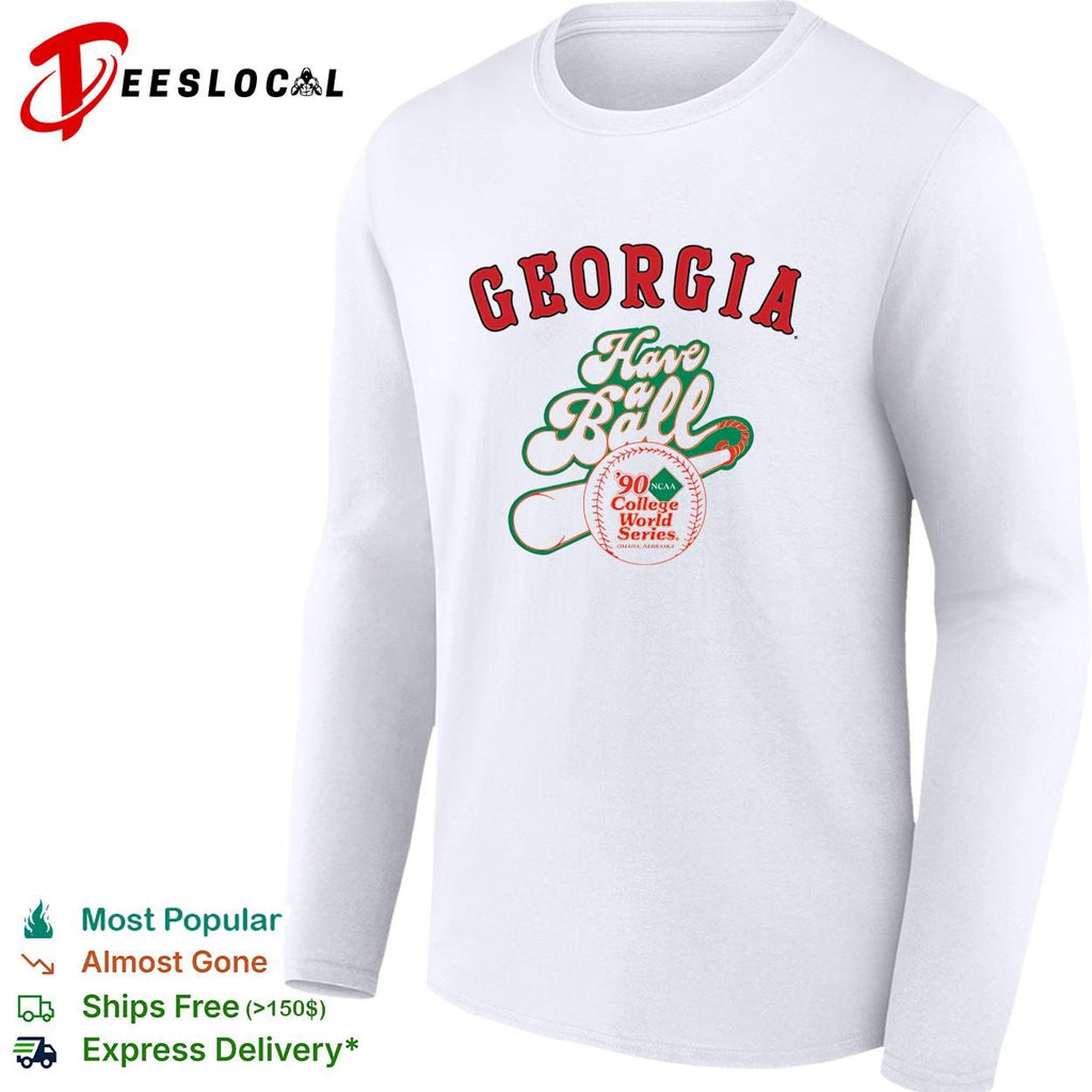 Georgia Bulldogs have a ball 1990 NCAA College World Series baseball shirt