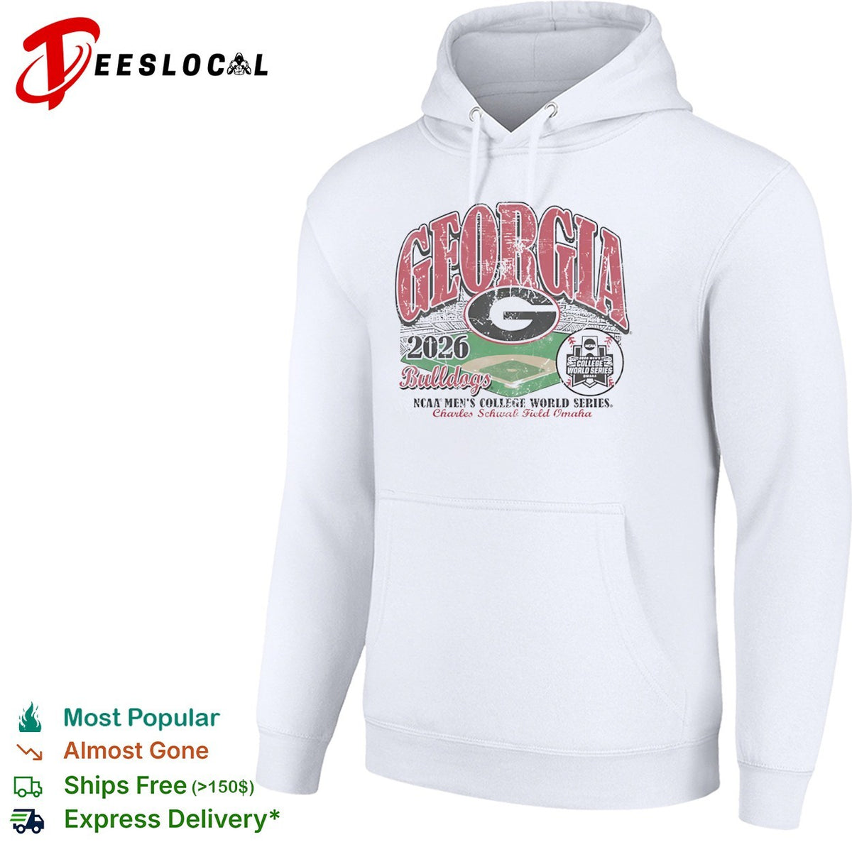 Georgia Bulldogs stadium 2026 NCAA Mens College World Series Charles Schwab Field Omaha shirt