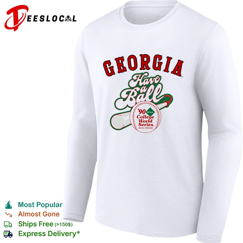 Georgia Have a Ball 90 NCAA College World Series Omaha Nebraska baseball shirt