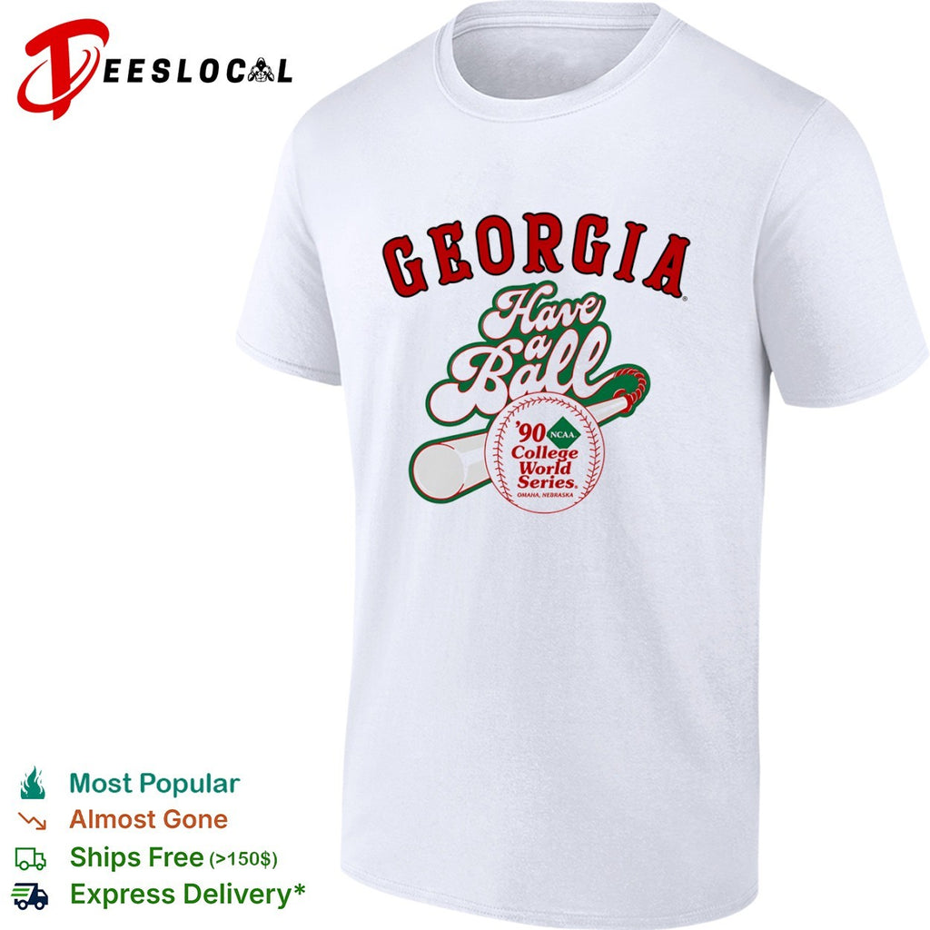 Georgia Have a Ball 90 NCAA College World Series Omaha Nebraska baseball shirt