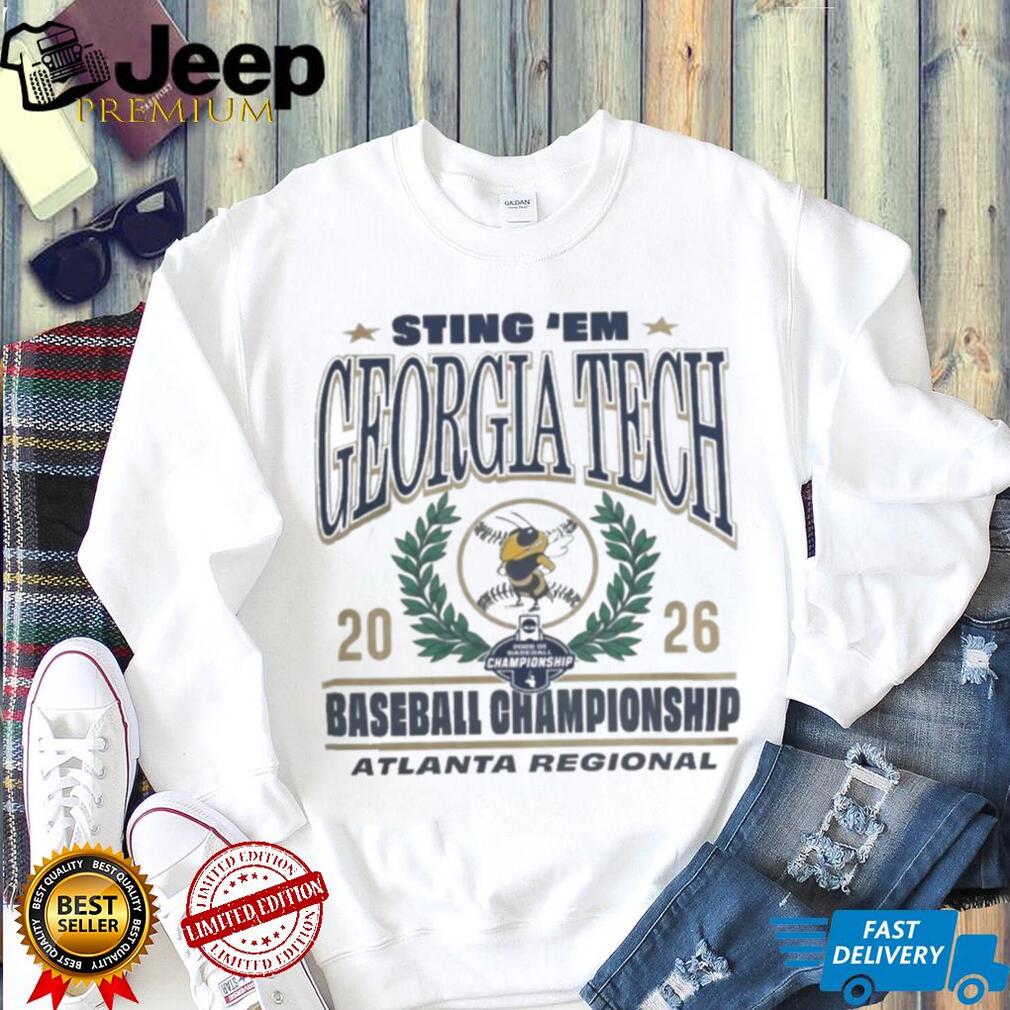 Georgia Tech Yellow Jackets Baseball Atlanta Regional Laurel Wreath Shirt