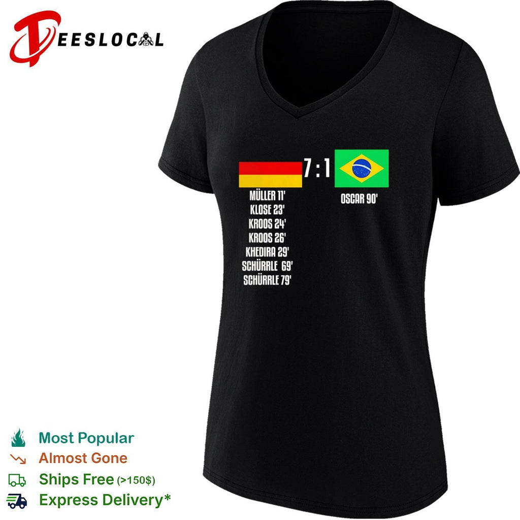 Germany vs Brazil 7 to 1 Scoreboard Muller Klose Kroos Khedira Schurrle Oscar shirt
