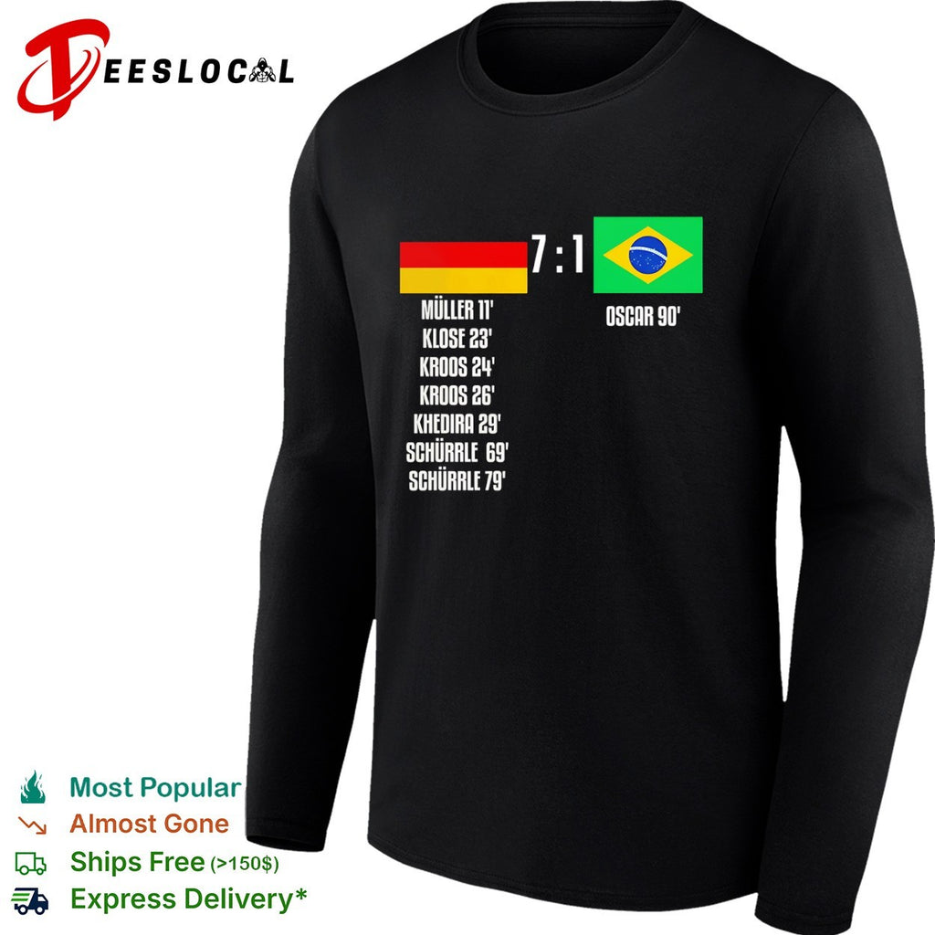 Germany vs Brazil 7 to 1 Scoreboard Muller Klose Kroos Khedira Schurrle Oscar shirt