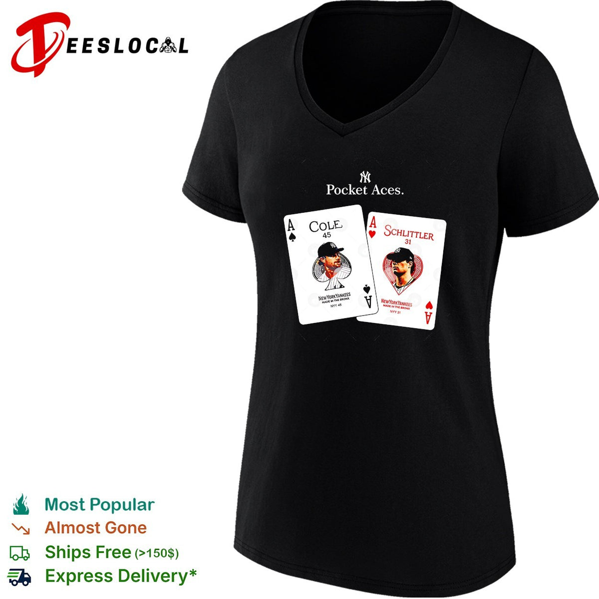 Gerrit Cole Schlittler New York Yankees pocket aces graphic shirt