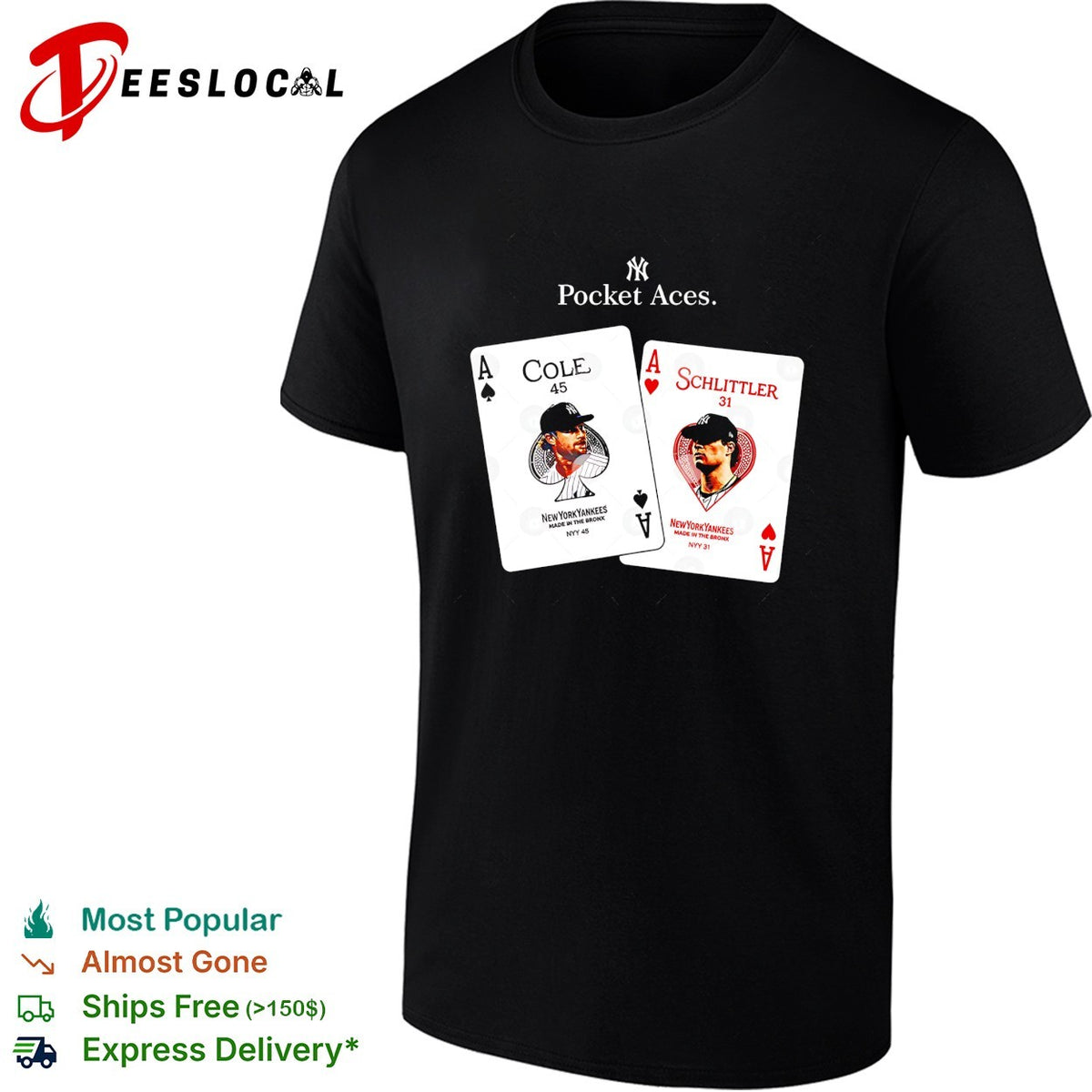 Gerrit Cole Schlittler New York Yankees pocket aces graphic shirt
