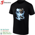 Giant cat moon face forest waterfall night scene mystical art shirt