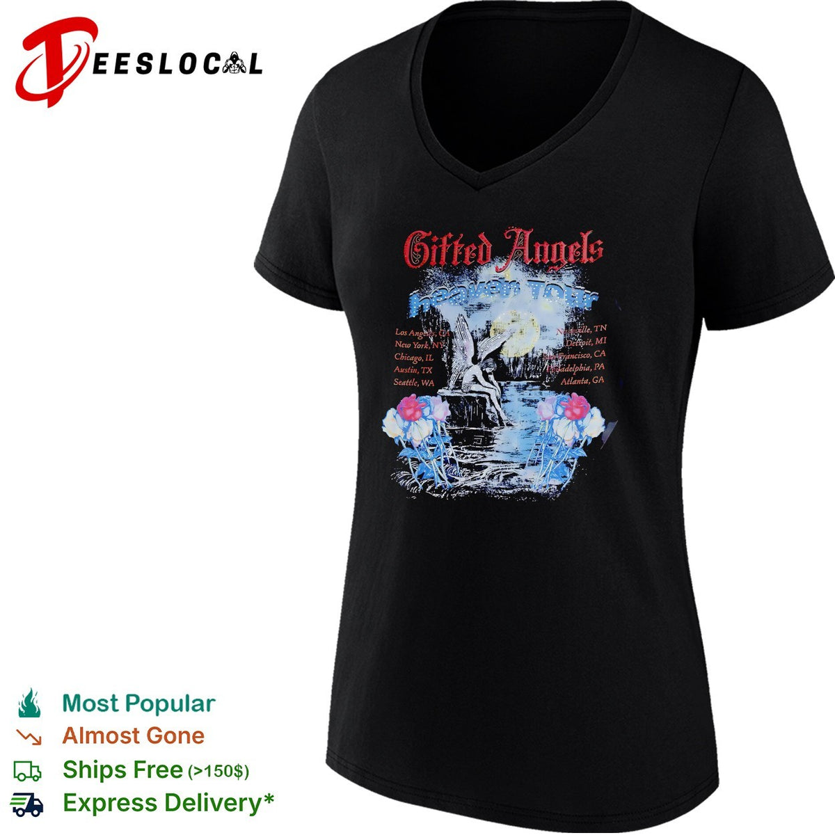 Gifted Angels Heaven Tour Los Angeles New York Chicago Austin Seattle shirt