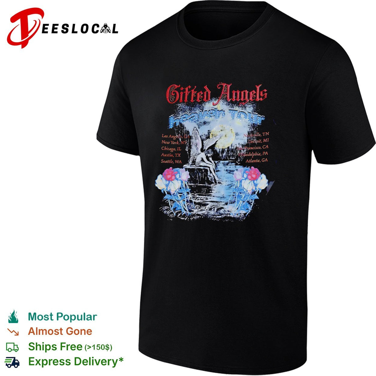 Gifted Angels Heaven Tour Los Angeles New York Chicago Austin Seattle shirt