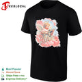 Gifted Cherub with Halo and Submachine Gun GFTD LA Black Airbrushed Aesthetic shirt