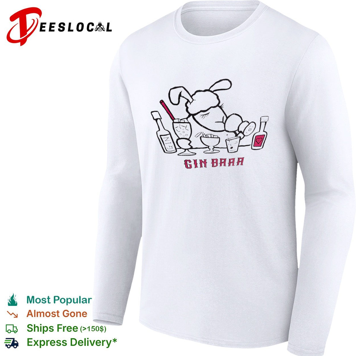 Gin Baaa Sheep Drinking Cocktails shirt