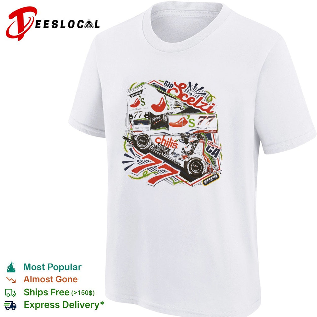 Gio Scelzi Chili s 77 Spire Motorsports Fresno CA Sprint Car Racing Graphic shirt