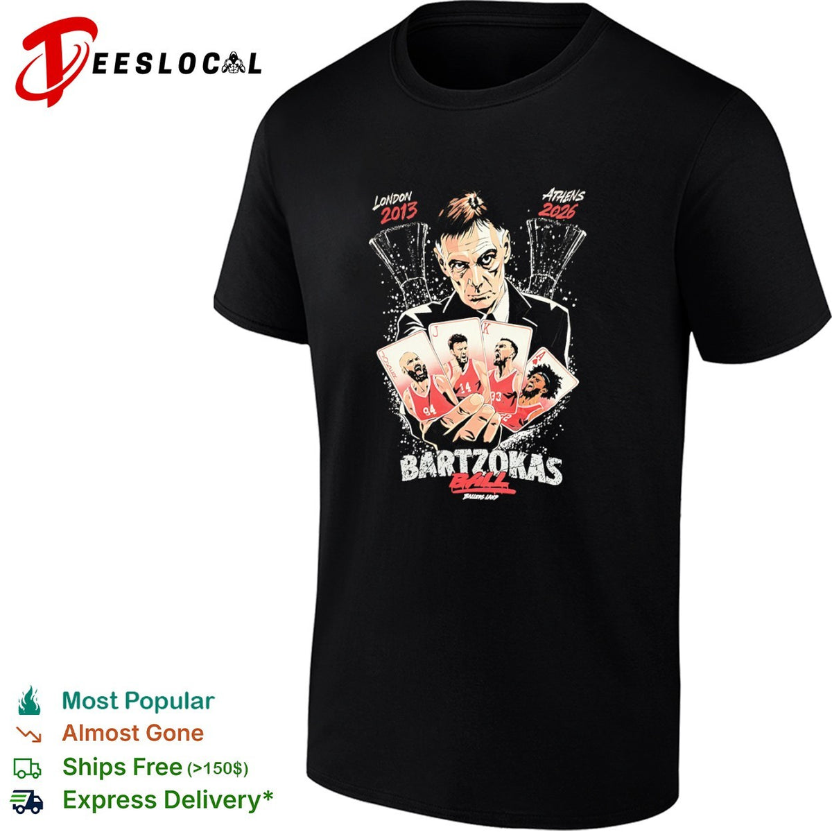 Giorgos Bartzokas Evan Fournier Sasha Vezenkov Nikola Milutinov Olympiacos shirt