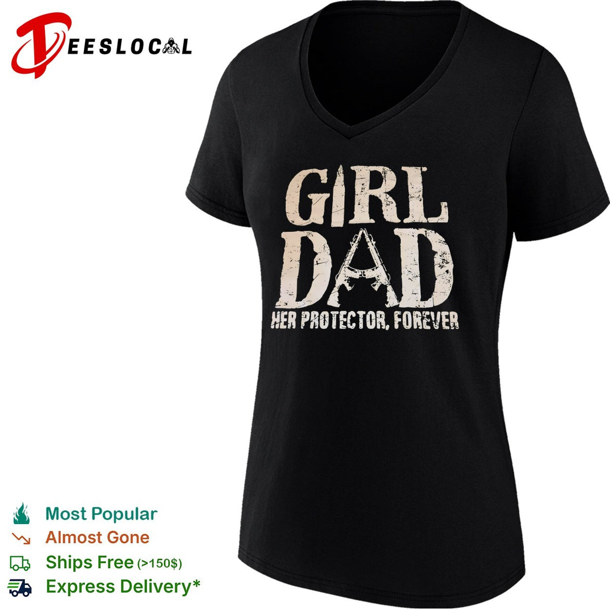 Girl dad her protector forever rifle shirt