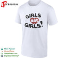 Girls eat girls text red heart aesthetic print design minimalist shirt