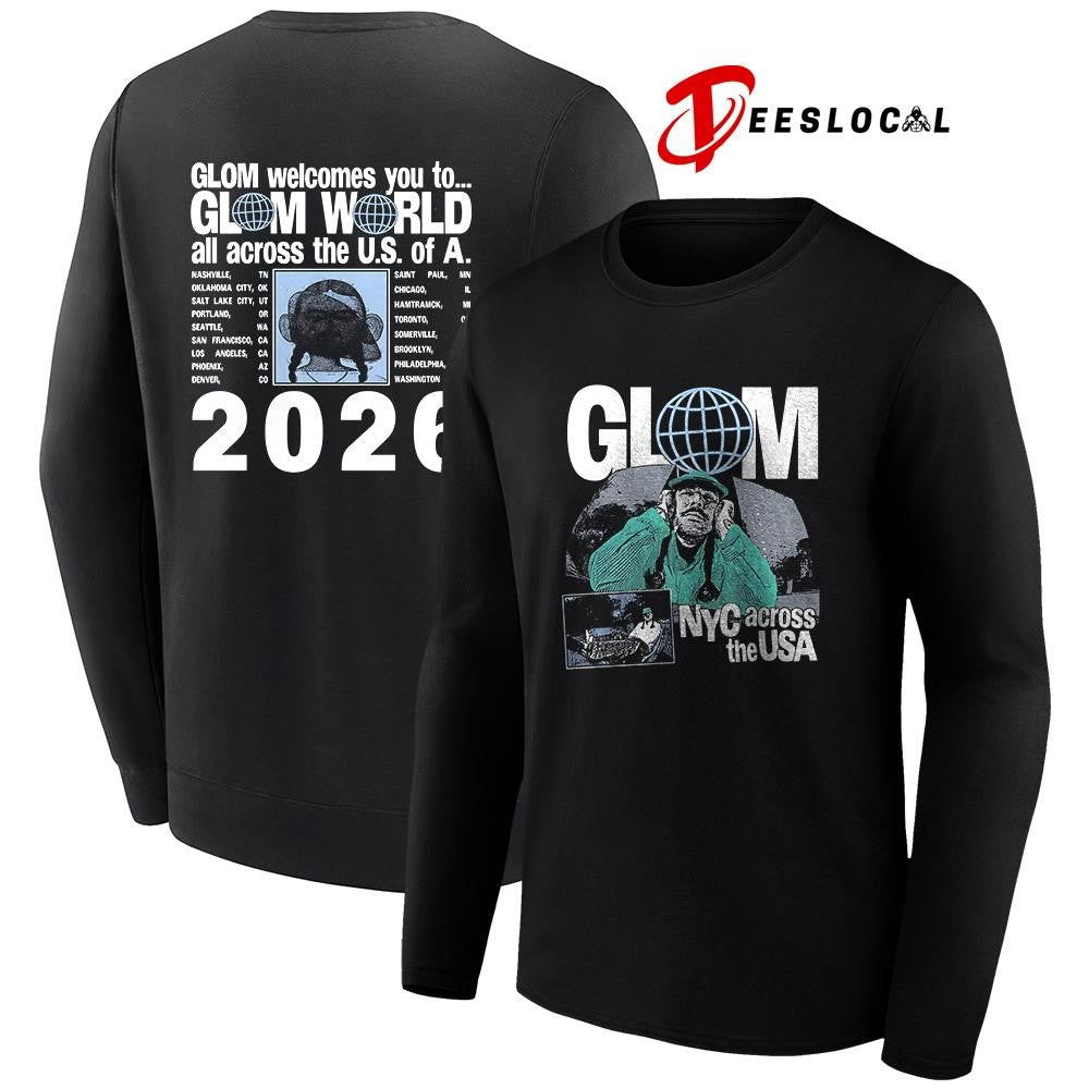 Glom NYC across the USA Glom welcomes you to Glom world graphic shirt