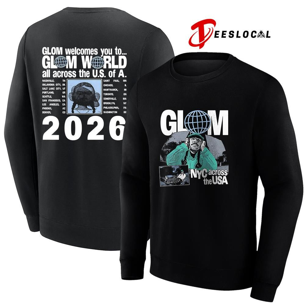 Glom NYC across the USA Glom welcomes you to Glom world graphic shirt