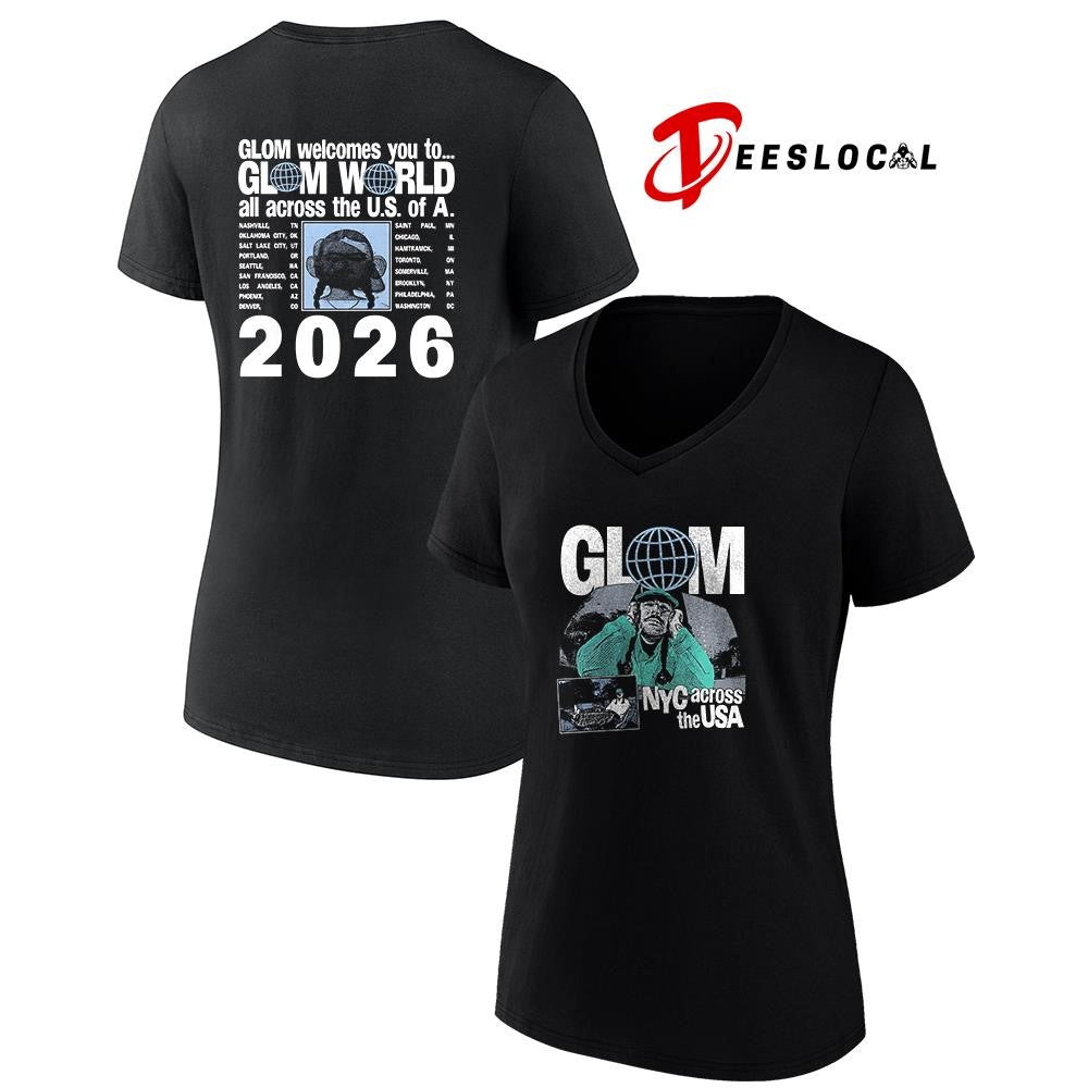 Glom NYC across the USA Glom welcomes you to Glom world graphic shirt