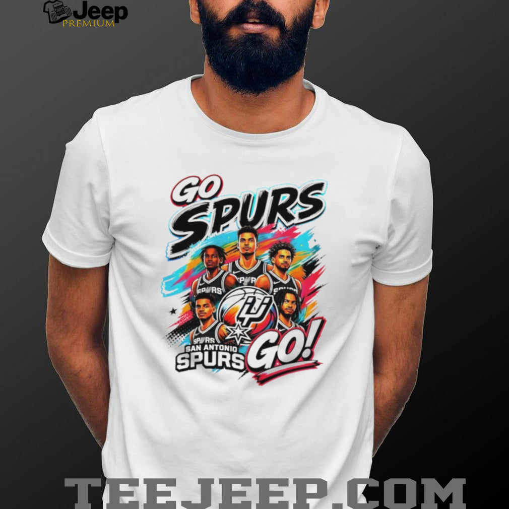 Go Spurs Go Team Roster Comic Style Basketball Fan T Shirt