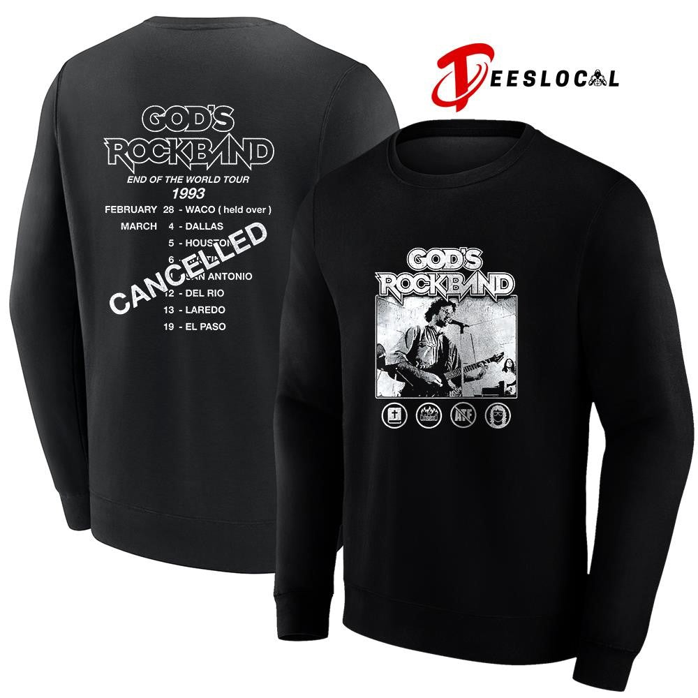 God’s Rockband David Koresh end of the world tour 1993 graphic shirt