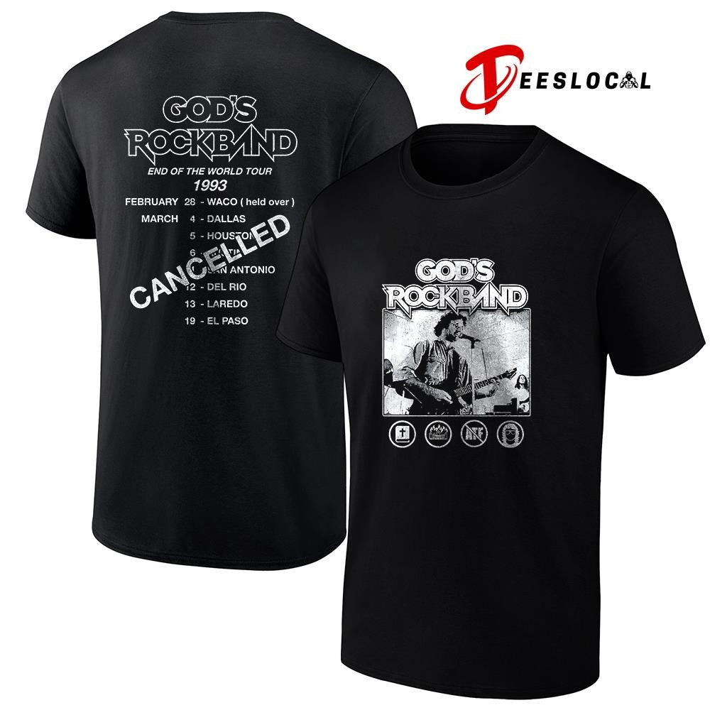 God’s Rockband David Koresh end of the world tour 1993 graphic shirt