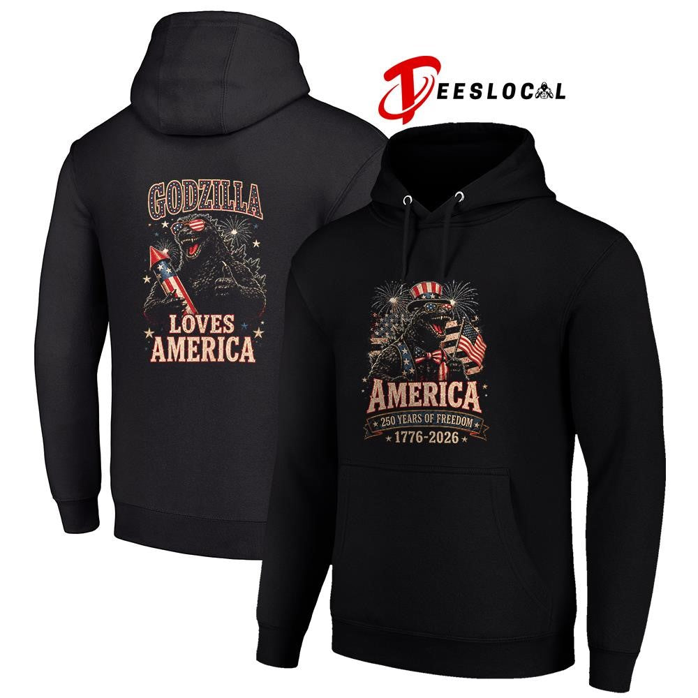 Godzilla America 250 years of freedom loves America shirt