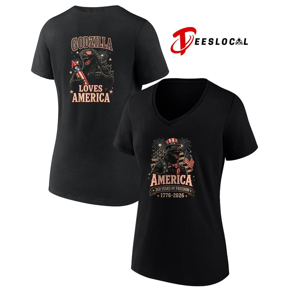 Godzilla America 250 years of freedom loves America shirt