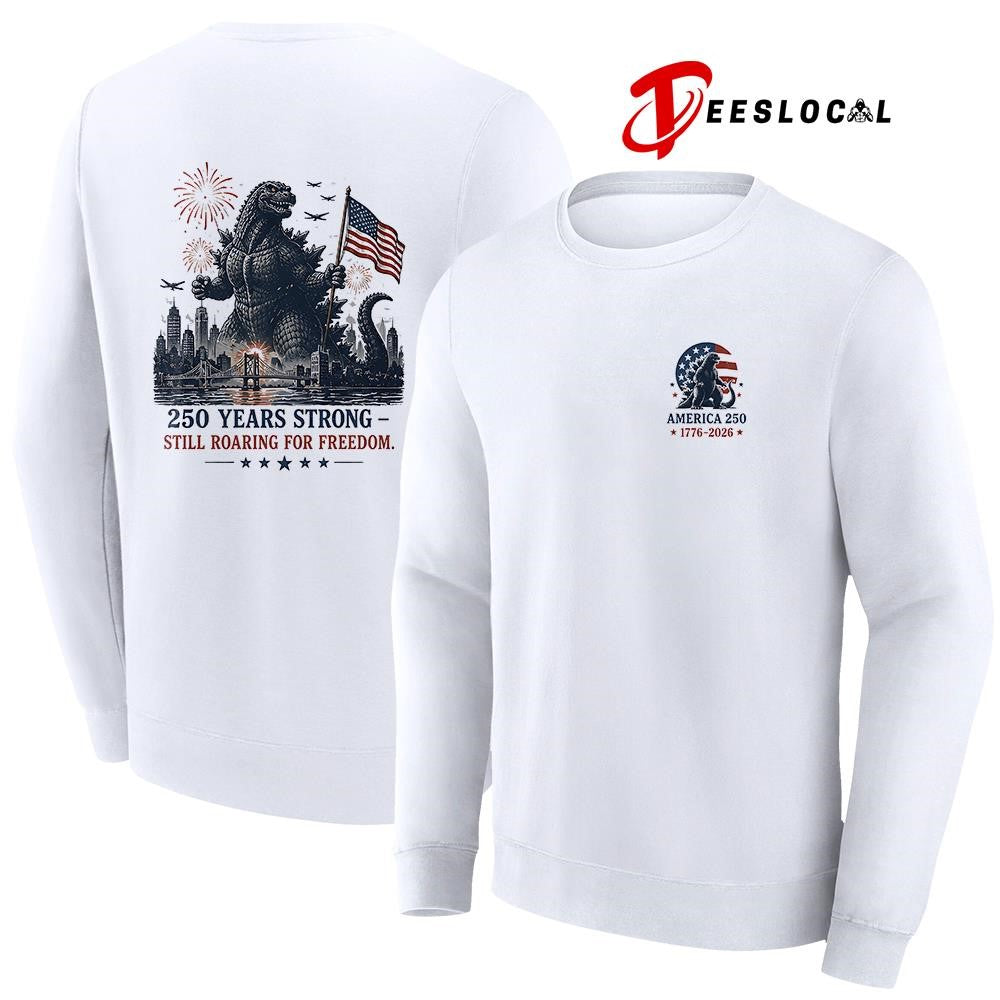 Godzilla America 250 years strong still roaring for freedom shirt