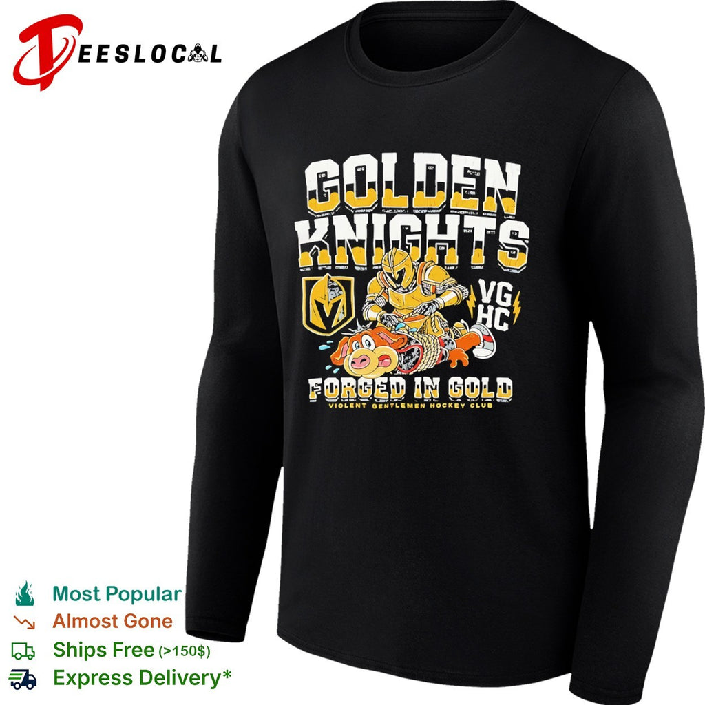 Golden Knights Vegas Hc Forged in Gold Violent Gentlemen Hockey Club parody shirt