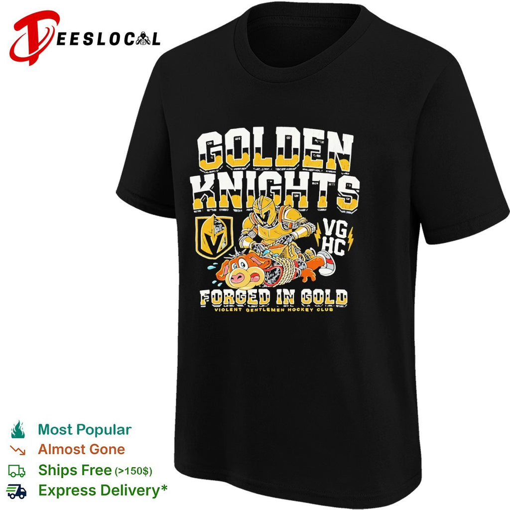 Golden Knights Vegas Hc Forged in Gold Violent Gentlemen Hockey Club parody shirt